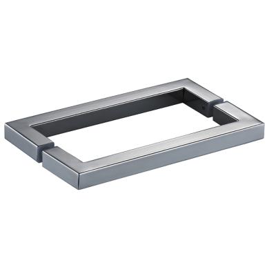 China Modern high quality DOMO 304 SS square tube pull/back to back glass door pulls bathroom accessories 4003 for sale