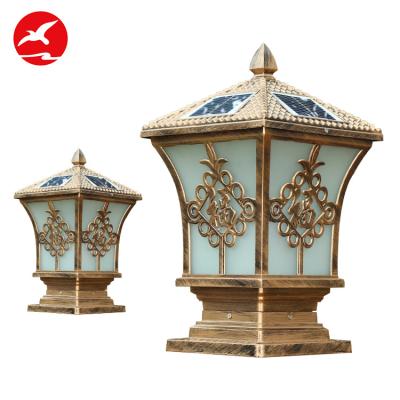 China Die Cast Aluminum Solar Modern European Style Solar Lamp Post Door Post Door Flyinglighting Light for sale