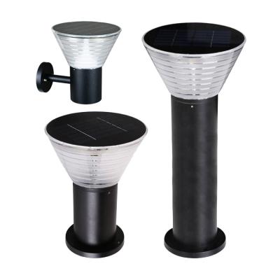 China IP65 Outdoor Waterproof Modern Decorative Bollard Light Outdoor Metal Stainless Steel Garden Decor Solar Led Lawn Light for sale