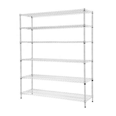 China Commercial 6 Tiers Sustainable Warehouse Use Shelving Large Size 150*45*200cm Heavy Chrome Finished Storage Rack Miscellaneous Spacing for sale