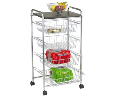 China WSJ Sustainable Kitchen Cart Metal Storage Cart Organizer With Wheels For Easy Moving Any Layers Customized Logo for sale