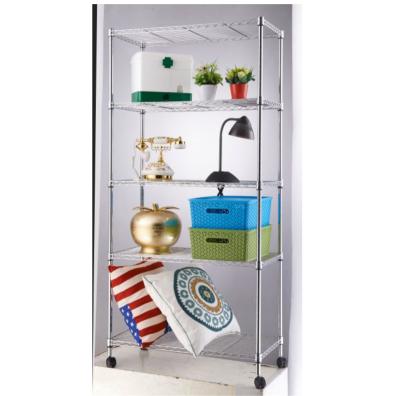 China WSJ Chrome Kitchen Shelving Versatility Oven Pot Microwave Rack 5 Shelf Grid Storage Sustainable Storage and Finishing for sale