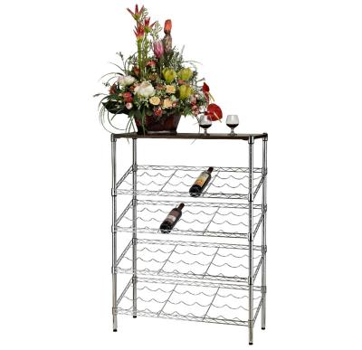 China Fashionable Hot Selling Household Chrome Plating Metal Adjustable 5-Tier Adjustable Storage Slanted Wine Rack for sale