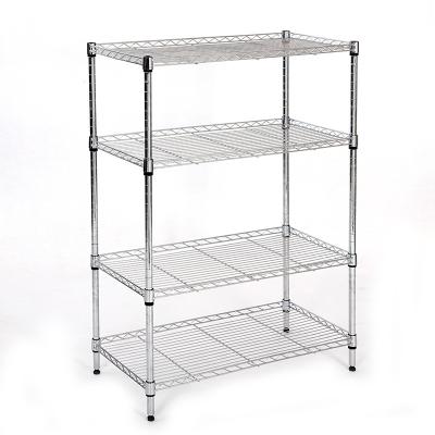 China 4 Tier Stainless Steel Finished Kitchen Shelving Shelving Rack Home Living Balcony Rack Customized Size for sale