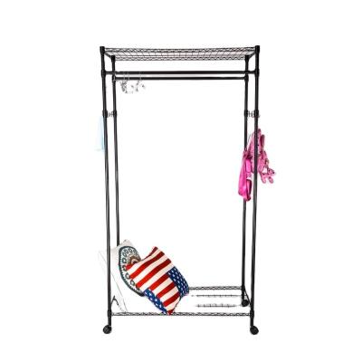 China WSJ Viable Metal Wardrobe Parallel Bars With Side Hook Rack Powder Coating Style Modern Hanging Wholesale for sale