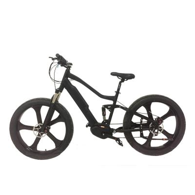 China 26 inch 36v350w mid drive e bike fat tyre electric mountain bike full suspension Te koop