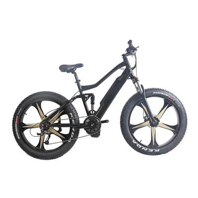 China 26 inch 36v350w fa tire aluminum alloy full suspension mid drive electric bike for sale