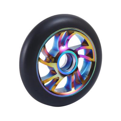 China High Rebound PU Wheels High Quality Adult Scooter 110mm Aluminum Alloy High Rebound PU Wheels for sale