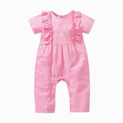 China 2022Factory Breathable Cotton Wholesale Price Custom White Baby Clothes Babies Short Sleeve Solid Color Rompers Newborn Clothing Rompers for sale