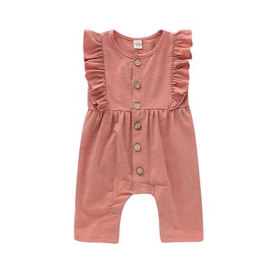 China 2022Factory Breathable Cotton Wholesale Price Custom White Baby Clothes Solid Color Newborn Babies Rompers Sleeveless Clothing for sale