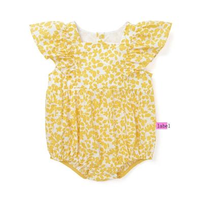 China 2022Factory Cotton Wholesale Price Floral Print Breathable Custom Baby Clothes Babies To Float Newborn Sleeve Rompers Clothing Rompers for sale