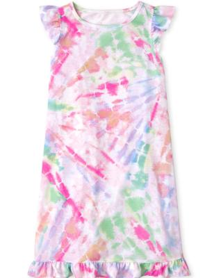 China Print Breathable Polyester / Cotton Summer Girls Knitted Pink Cotton Lounge Wear for sale