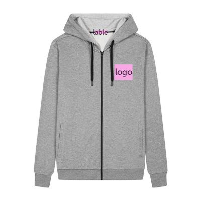 China Factory Wholesale Custom Clean Breathable OEM Logo Printed Men High Quality Cotton Pullover Solid Color DIY Customized Men Zipper Hoodie for sale