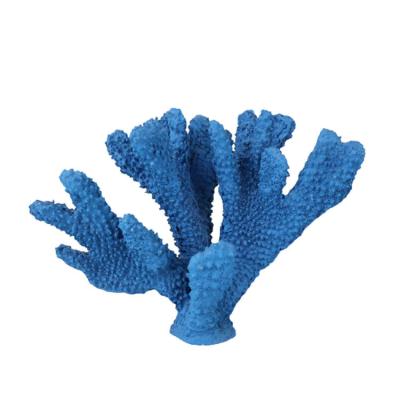 China Resin Decorative Water Viable Blue Corals With Base for sale