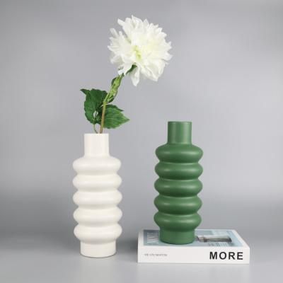 China 2021 minimalist new morden style porcelain ceramic flower vases for home decor for sale