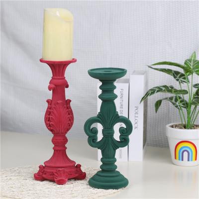 China Factory wholesale Redeco 2022 modern European flocking Nordic decoration candle holder candlestick holder for sale