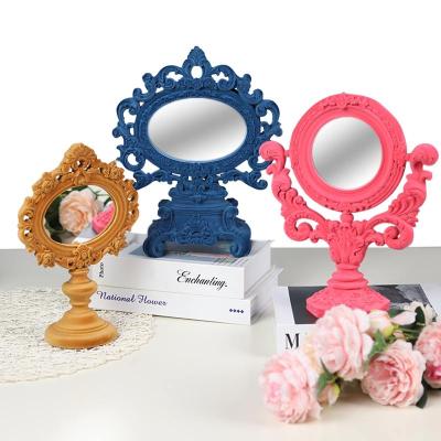 China Europe Redeco Flash Sale Assembling Resin Desktop Makeup Mirror Resin Pocket Mirror for sale