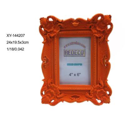 China Modern Ornate Frame Resin Flocked Bathroom Wall Mirror for sale