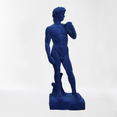 China Blue Crafts David Statue Flocking David Europe Classic Resin Sculpture for sale