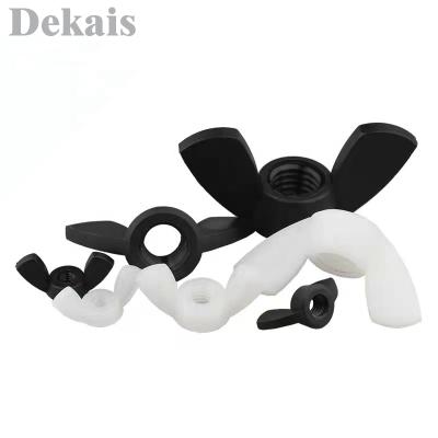 China Black And White Plastic Nylon Butterfly Wing Nut Mining M5 M6 M8 for sale