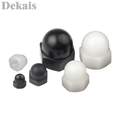 China Durable Health Care Use M3 M4 M5 M6 M8 M10 M12 Black White Nylon Half Round Nut Hex Arched Nut for sale