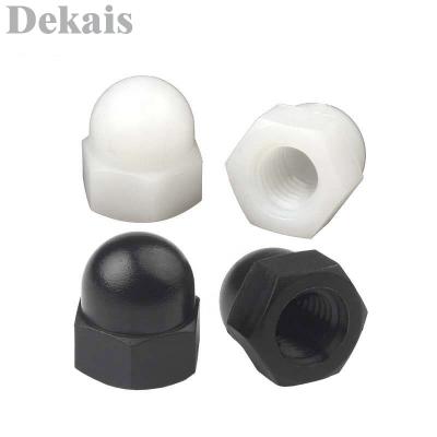 China Healthcare PA66 Nylon Cap Nut M3 M4 M5 M6 M8 up to M20 Polyamide Plastic Half Round Nylon Lock Nuts for sale