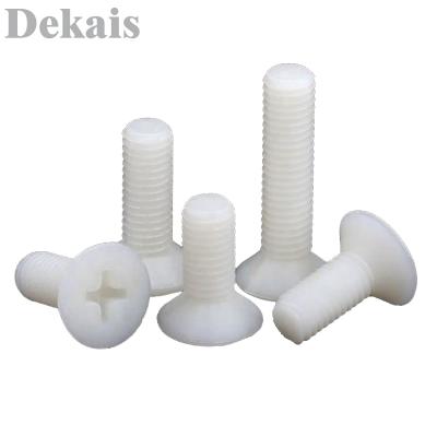 China M3 M4 M5 M6 Black / White Round Head Cross Flat Nylon Screw for sale