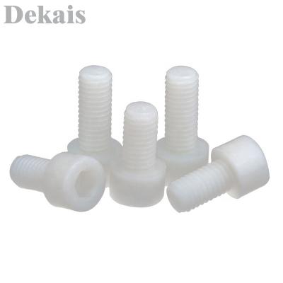 China Customized Nylon PA66 Black Pan Screw White Inner Hexagonal Socket Screw Cup Head for sale