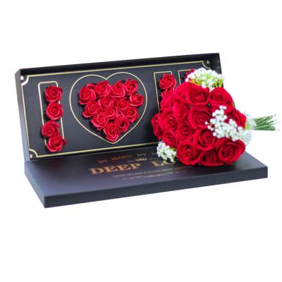 China Handmade Wholesale Custom New Design Luxury Wedding Packaging Paper Boxes Mom's Day Valentines Day Flower Gift Box I Love You for sale