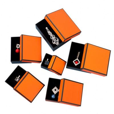 China Factory price handmade cheap custom size orange jewelry box with custom logo for sale