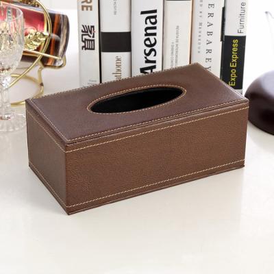 China Large Luxury Home Leather Rectangle Shaped Paper 2022 Paper Design PU Towel Holder Tissue Box Container Napkin Napkin Tissue Box for sale