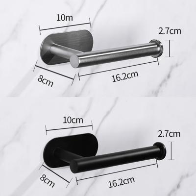 China Modern Black Kitchen Storage Toilet Stainless Steel Tissue Roll Wall Mounted Toilet Paper Holder for sale