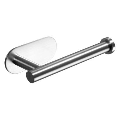 China Adhesive 304 Stainless Steel Toilet Paper Roll Modern Home Basic Paper Holder For Bathroom Kitchen Stick On Wall Toilet Paper Holder for sale