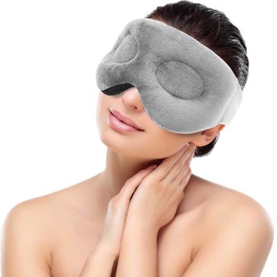 China New Design Dark Circles Light Blocking 3D Sleep Contoured Flaxseed Eye Mask for sale