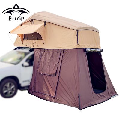 China Extended type 5 person car roof top tent outdoor soft shell roof camping top tent for hiking for sale