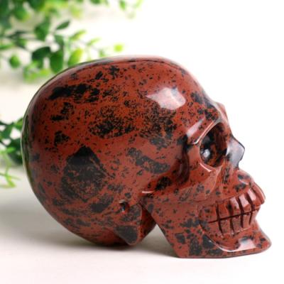 China Red Obsidian Crystal Crystal Skulls Stone Carved Skulls from China for Decoration for sale