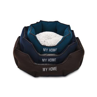 China New Design Sustainable Canvas Fabric Hexagon Dog Bed For Long Time Use for sale