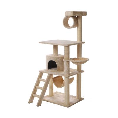 China 2020 New Design Plush Safety Cat Scratching Poles Condos Towers Living Room Furniture Cat Tree for sale