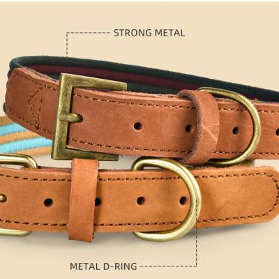 China Sustainable Nylon Leather Adjustable Soft Breathable Dog Collar Puppy Collar for sale