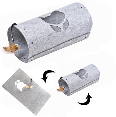 China Viable New Style In Running Pet Cat Toy Collapsible DIY Felt Toys Cat Play Tunnel for sale