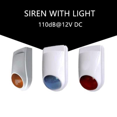 China DC9 Housing Flame Retardant ABS To Home Security Flashing Alarm System Siren Strobe 12V Siren Red Light Sound Buzzer Electric Security Siren for sale