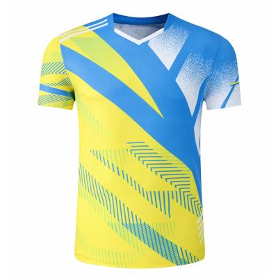 China Fashion badminton short sleeve sport wear T-shirt badminton tank top casual quick dry/breathable/comfortable shirt design for men for sale