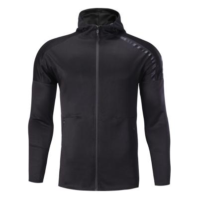 China New Breathable Gym Clothes Stretch And Quick-Drying Outdoor Training Hoodie Men'S Black Zipper Jacket for sale