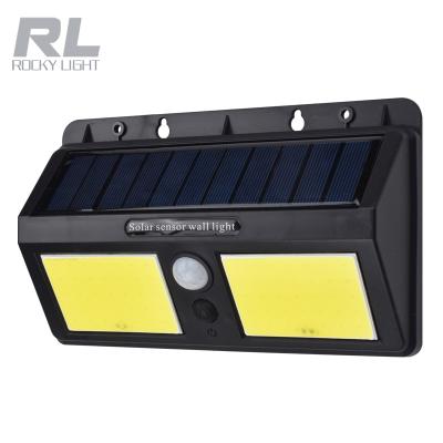 China COB 2400mAh Outdoor Li-ion Battery LED Solar Yard Wall Light With Sensor for sale