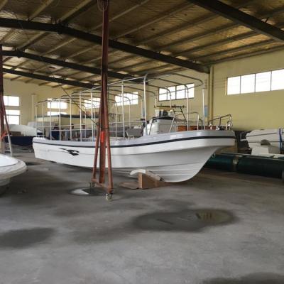 China 32ft Fiberglass Panga Passenger Operated Ferry Tourist Fishing Boat With Full Canopy for sale