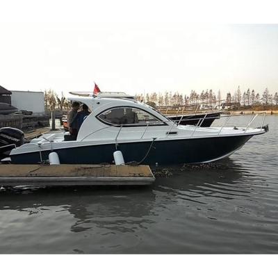 China Luxury Lake-River-Sea-Ocean 8.5m Fiberglass Cabin Cruiser Yacht Cabin Enclosed High Speed ​​Fishing Boat For Sale for sale