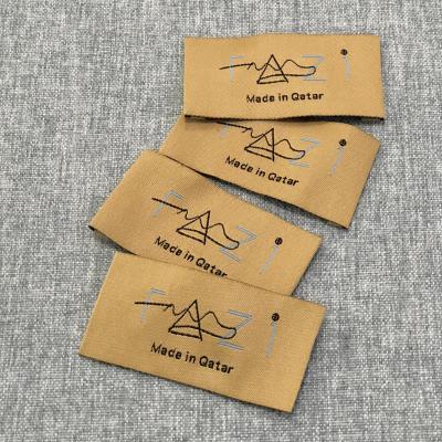 China Sustainable Wholesale Folding Neck Label For Clothes Custom Woven Label With Logo Garment Labels for sale