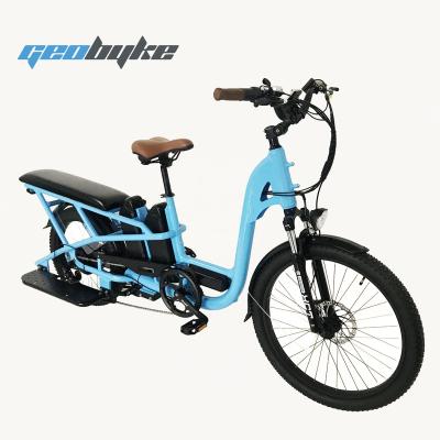 China Aluminum Alloy 48V 500W Lithium Batteries Food Delivery Long Seat Two Electric City Travel Bike for sale