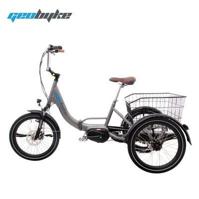 China Aluminum Alloy 3 Wheels Foldable Electric Bicycle Adult Electric Cargo Bike With Basket for sale