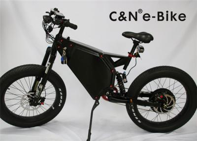 China Men's Motorized Electric Fat Tire Mountain Bike With Suspension Black White Color for sale